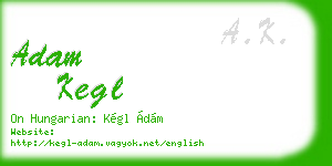 adam kegl business card