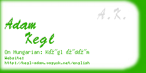 adam kegl business card